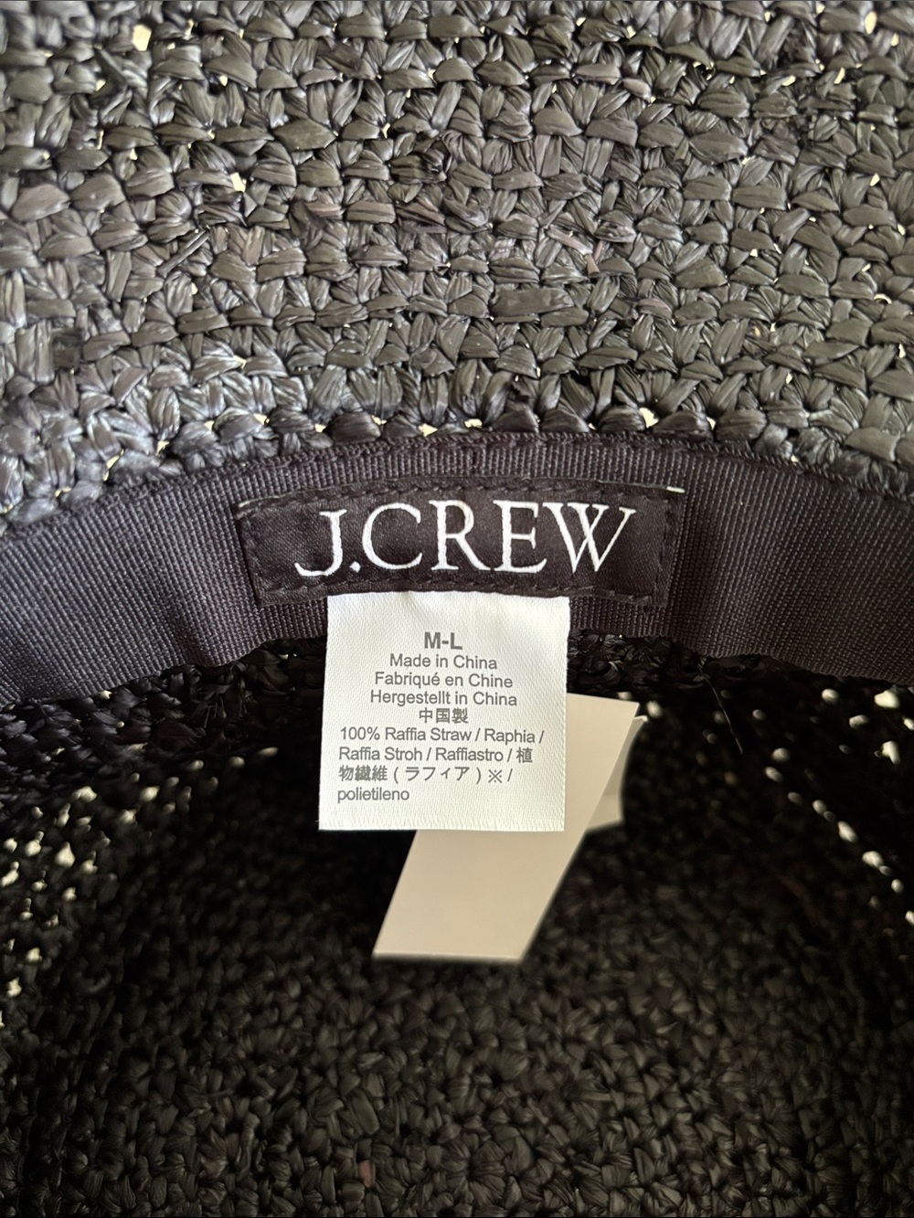 J. Crew Black Woven Straw Bucket Hat - Picture 4 of 6